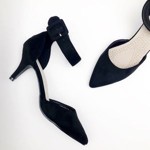 Black Suede Pointed Toe Heels